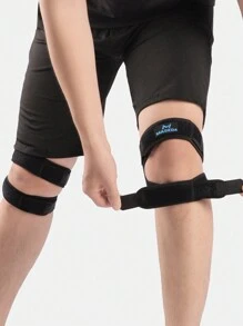 1 個可調式髕骨帶避震壓縮跑步跳繩護膝,透氣防滑設計 - 黑色 - 查看 2