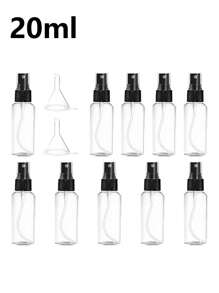 10pcs 20ml Reusable Transparent Plastic Perfume Spray Bottles, Portable Mini Plastic Spray Travel Containers - Clear - View 1