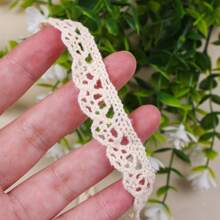 5m/roll 1cm White Hollow Out Lace Trim Ribbon For Diy Crafting, Clothing Accessory Decoration - Beige - View 3