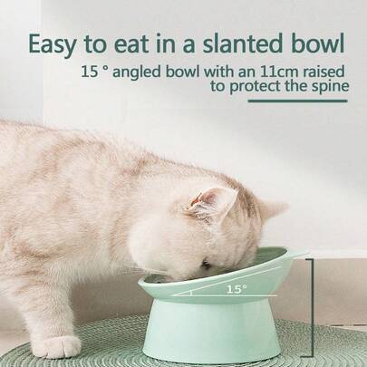 1pc Cat Bowl Dog Bowl Pet Bowl Cute Cat Basin Double Bowl Neck Protection Cat Food Bowl Rice Bowl High Foot Bowl Anti-Spill, Pet Bowl High Foot Slanted Neck Protection Cat Bowl Anti-Slip Anti-Spill Cat Basin Dog Bowl Dog Food Bowl Pet Supplies