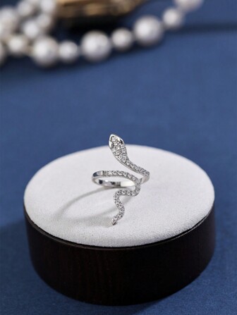 Nooxian 1枚女士不鏽鋼蛇形開口戒指