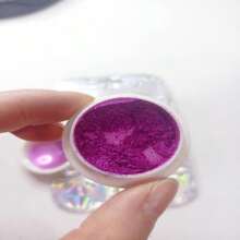 Efecto Espejo para Uñas de Polvo + Aplicador,Polvo para Decoración de Uñas con Aplicador - Rosa Fucsia - Ver 5