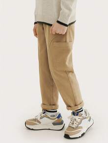 秋冬季 Tween 男童复古保暖内衬编织长裤