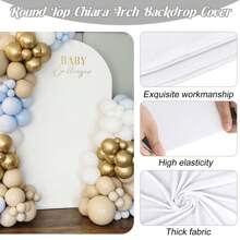 1pc Spandex Wedding Arch Cover, 2-Sided Fitted Round Top Chiara Backdrop Stand Covers For Wedding Birthday Party Shower Banquet Arch Decoration