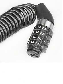 1pc Bicycle Mini Password Lock Portable Helmet Lock Durable Steel Wire Lock Mountain Bike Frame Lock Bicycle Accessories - Black - View 8