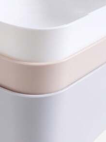 1pc Home Plastic Storage Box For Bathrooms And Kitchens Organizing - Grey - View 4