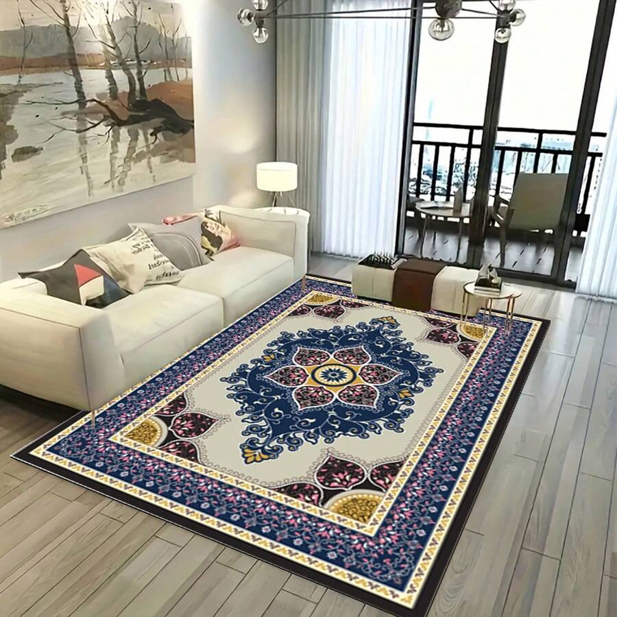 1坪假山羊毛美式客廳茶幾地毯/臥室床頭地毯 - 紫色 - 查看 1