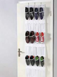 24 個口袋門掛鞋收納袋，鞋收納袋，59 英寸 X 18 英寸收納袋鞋收納鞋袋聖誕禮物透明鞋收納掛袋門後浴室貨幣化妝品防塵無紡布袋鞋收納鞋收納鞋盒鞋袋鞋收納盒