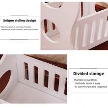 Mesa Redonda Mini Creativa De Estilo Europeo Y Sencilla Para La Sala De Estar, El Dormitorio, La Mesita De Noche Y Pisos Pequeños - Blanco - Ver 3