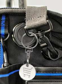 1pc Shopping Supermarket Cart Token Keychain, Fun Metal Keyring For Wallet, Backpack, Car Key, Gift & Unlocking Casual - Silver - View 7