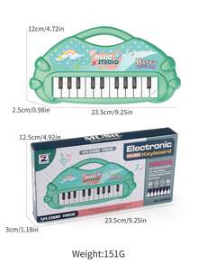 Children's Fun Piano Toy Cartoon Music Electronic Keyboard, Green (battery Not Included) - Green - View 3