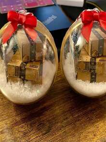 1個驚喜聖誕裝飾球,附帶隨機快遞盒裝,適用於聖誕節、生日、婚禮裝飾禮物和聖誕樹裝飾,聖誕節隨機樣式發貨 - 彩色 - 查看 4