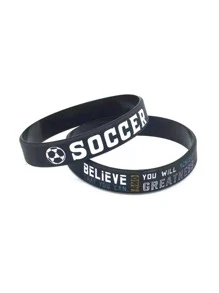 1入組足球運動信仰手環橡膠手環,信仰勝利,永不放棄