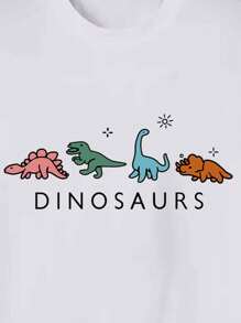 MURAMASA Men's Dinosaur Letter Print T-Shirt