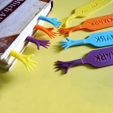 4pcs Creative 3d Funny Hand Shaped Bookmark For Students, Reading Lovers - Multicolor - View 1