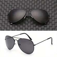 1 Pc Top Bar Aviator Fashion Glasses For Women Men Drivers Mirrored For Driving Summer Beach Travel - Gold - View 4