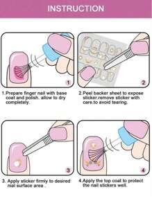 1件装美元符号美甲贴纸，自粘式3D美甲贴片装饰工具，美甲贴纸，美甲设计贴片，美甲贴纸，DIY美甲用品 - 彩色 - 查看 5