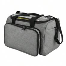 1pc Simple Style Purple Knitting Tools Storage Bag With Upgrade Large Capacity Oxford Cloth Weaved Compartments, Suitable For Outdoor Travel - Grey - View 4