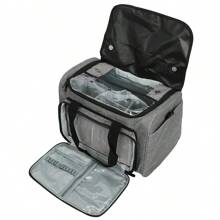 1pc Simple Style Purple Knitting Tools Storage Bag With Upgrade Large Capacity Oxford Cloth Weaved Compartments, Suitable For Outdoor Travel - Grey - View 2