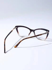1 件女士猫眼 Tr 框透明镜片眼镜 - 彩色 - 查看 4