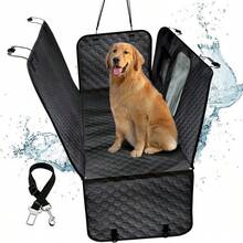 1pc Waterproof Pet Car Mat For Rear Seat, Full Coverage Pet Car Seat Cover, Automotive Accessories - Black - View 2