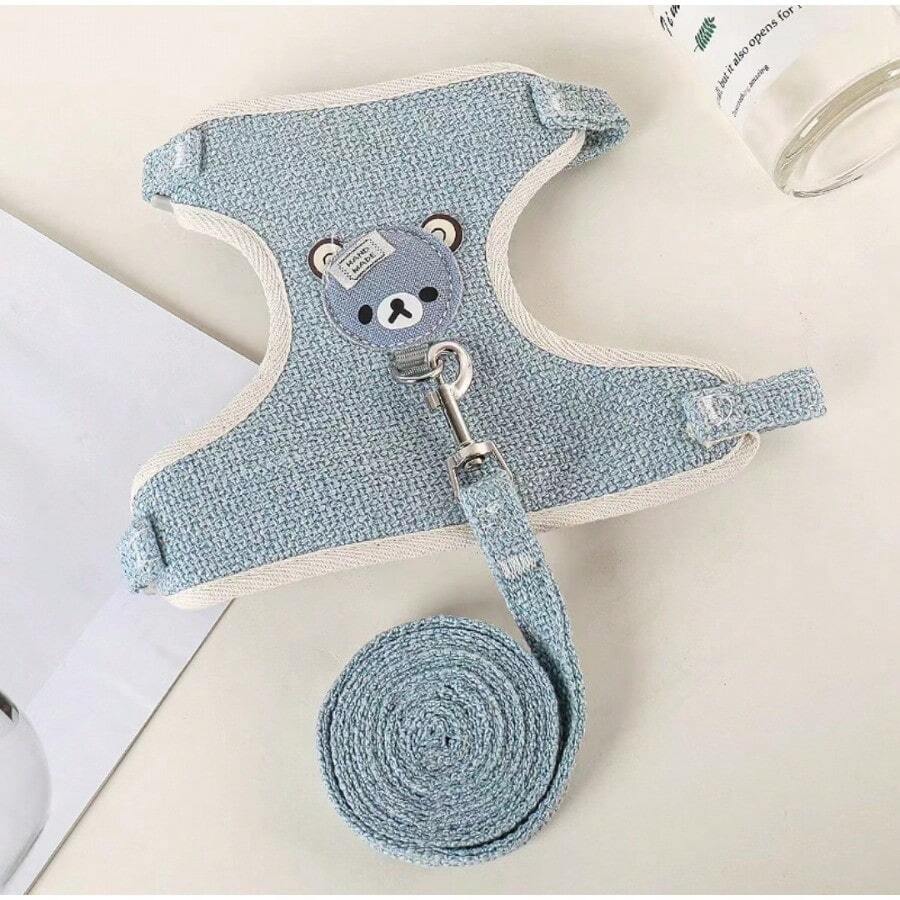 Dây nịt cho thú cưng Áo vest Đối với Chó nhỏ Teddy Gấu Chihuahua Mèo Con thỏ Đi dạo Các sản phẩm Với Dây kéo - Màu xanh lam - Xem 1