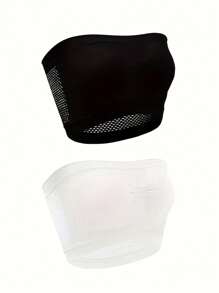 4入組無肩帶空心設計內衣,透氣彈性,無鋼圈 - 彩色 - 查看 4