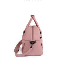 1個女性潮流紫色褶皺手提行李袋,戶外大容量短途旅行袋,乾濕分離健身袋,游泳袋