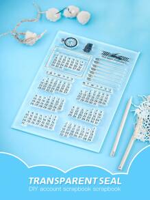 1 set DIY Kalender Stämpel För Journalföring Anteckningsböcker , Återanvändbar Genomskinlig Stämpel Med Datum Mönster - Multifärgad - Visa 2