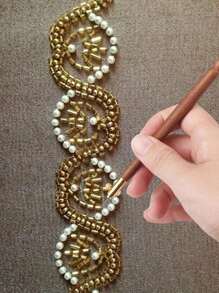 Beechwood French Embroidery Wooden Handle Punch Needle/ Beadwork Hook Flower Embroidery Set (3 Needle Heads) - Brown - View 1