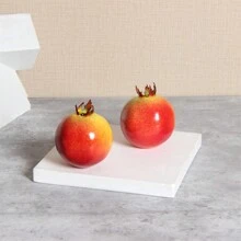 1個人造石榴模型,逼真的仿真水果裝飾 適用於家裝廚房餐廳桌櫥、派對裝飾、攝影道具等用途 - 1個石榴 - 查看 7