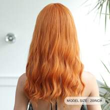 铜橙色彩色波浪假发 20 英寸齐肩波浪发合成纤维，适合女性日常使用角色扮演派对度假节日自然可爱时髦休闲简约浪漫万圣节圣诞服装使用耐热假发