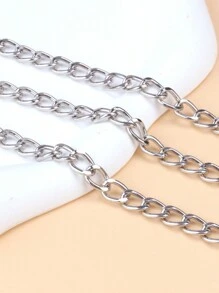 1 pieza Cadena de cintura de metal para mujer con decoración de pentagrama, cinturón de metal en capas, accesorio de vestir para calle, Halloween, verano, escuela, otoño, Halloween