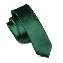 1pc Solid Color Skinny Tie For Men, Business Formal (5cm Width) Casual,SchoolMen Necktie