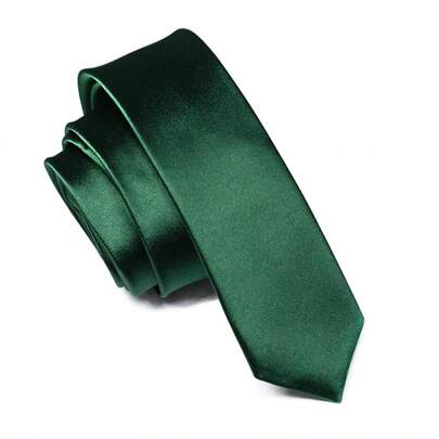 1pc Solid Color Skinny Tie For Men, Business Formal (5cm Width) Casual,SchoolMen Necktie