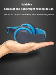 Fone De Ouvido Sem Fio Dobrável K91 - Azul - Visão 5