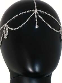 1pc Rhinestone Waterdrop Shaped Forehead Headband Bridal Wedding Party Hair Accessory