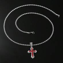 1 Miếng Phong cách ins Pha lê Mặt dây chuyền chữ thập Thép không gỉ Vòng cổ dây  Dành Cho Nam Và Nữ - dây chuyền bạc thánh giá - Xem 5