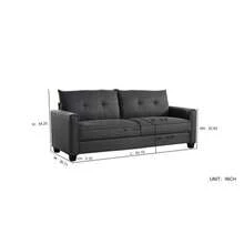 Linen Fabric Upholstery Sofa/Tufted Cushions/ Easy, Assembly,Dark Grey - 深灰色 - 查看 3