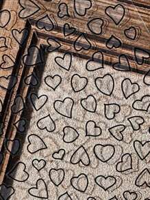 1pc Hollow Heart-Shaped Nail Sticker, Cute Black Self-Adhesive Nail Art Decal