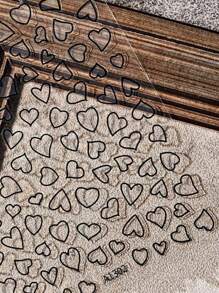 1pc Hollow Heart-Shaped Nail Sticker, Cute Black Self-Adhesive Nail Art Decal