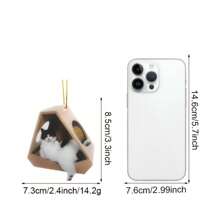 1入組丙烯酸聖誕裝飾掛墜2d扁平聖誕樹貓咪裝飾掛墜,背包鑰匙扣飾品,花園裝飾,家居裝飾,房屋裝飾,牆面裝飾 - 黑與白 - 查看 5