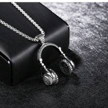 DJ Music Headphone Pendant Necklace Long Chain Men Women Punk Style Jewelry Rock Headset Necklace Male Gift