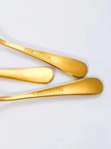 4 chiếc/6 chiếc Thép không gỉ 1010 Thìa Đối với Gia vị , Sa mạc , Bánh , Cà phê Khuấy động - Vàng - Xem 5