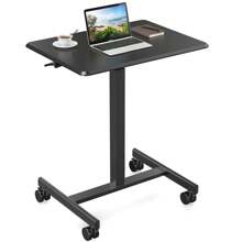 Sweetcrispy Small Mobile Rolling Standing Desk Rolling Desk Laptop Computer Cart for Home - màu đen - Xem 1