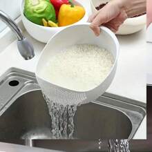 多功能洗米篩廚房家用洗菜盆瀝水籃塑膠洗菜籃洗水果 - 彩色 - 查看 8