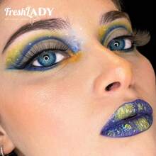FRESH LADY Random Color Giveaway Freshlady Antarctic Blue Colored Contact Lenses 1 Year Disposable - Blue - View 6