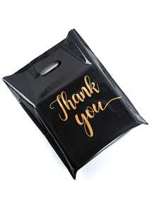 100 Piezas Bolsas De Empaque De Regalo De Agradecimiento En Negro - Negro 100 Uds. - Ver 3