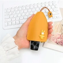 時尚創意卡通風格汽車鑰匙收納盒,帶有可收縮拉鍊 - 黃色 - 查看 4