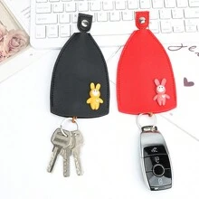 時尚創意卡通風格汽車鑰匙收納盒,帶有可收縮拉鍊 - 黃色 - 查看 1
